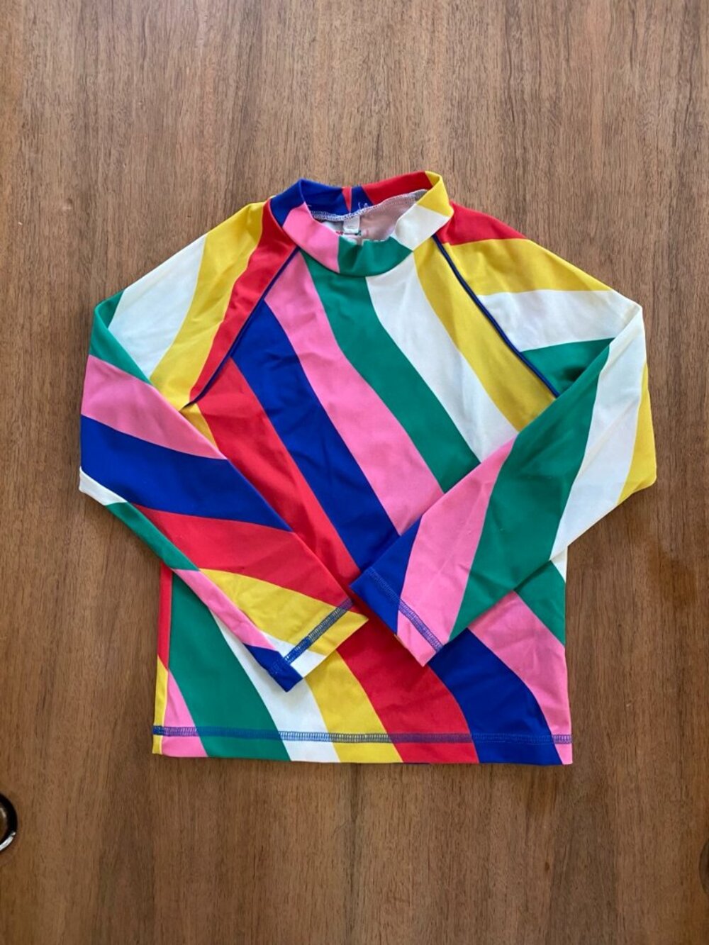 Mini Boden rash guard, size 4T, rainbow swirl, UPF 50+ protection